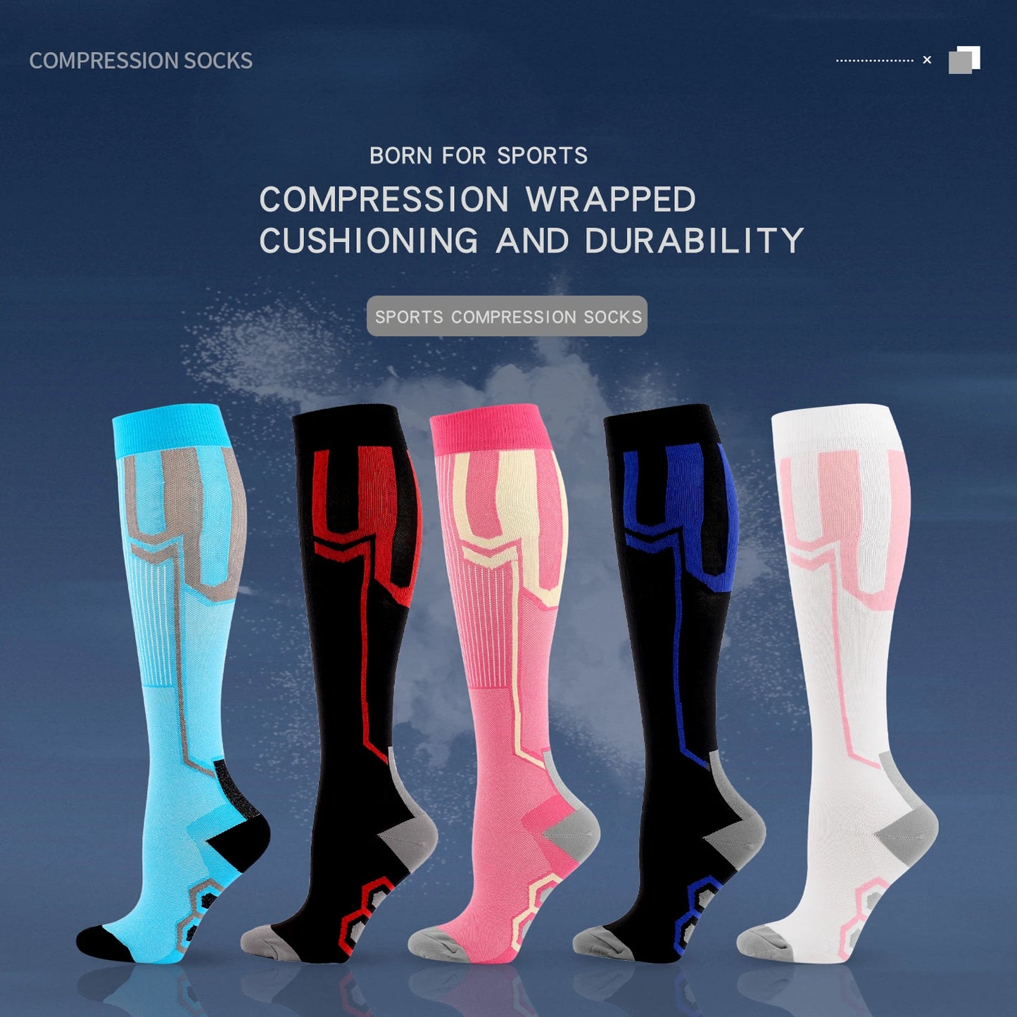 Varicose Veins Halloween Compression Stockings Anti-slip Socks Men Outdoor Diabetes Socks With Pattern Cycling Nature Hiking