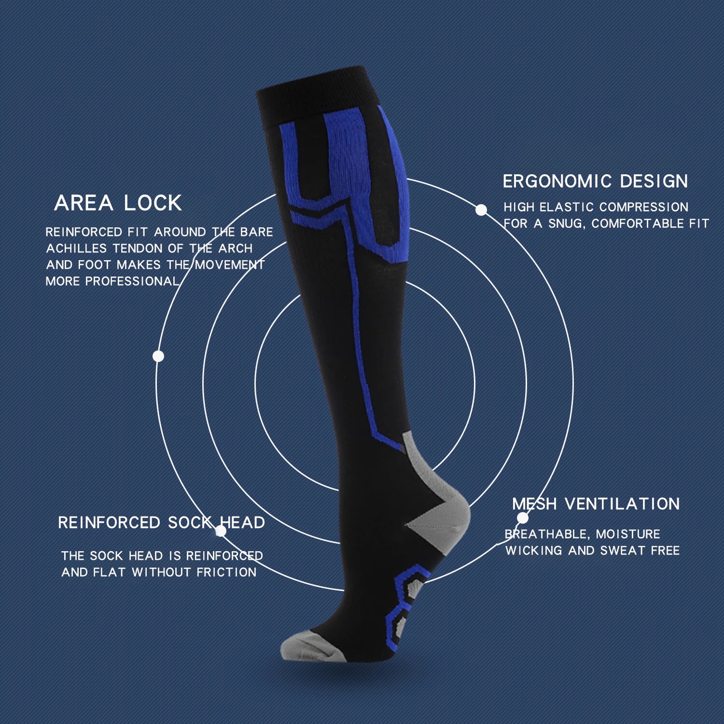 Varicose Veins Halloween Compression Stockings Anti-slip Socks Men Outdoor Diabetes Socks With Pattern Cycling Nature Hiking