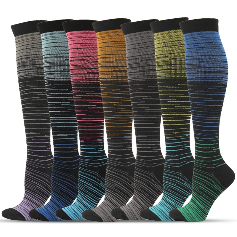 Compression Stockings Cycling Socks for Man Nature Hiking Diabetes Outdoor for Varicose Veins and Veins Running Marathon Sports