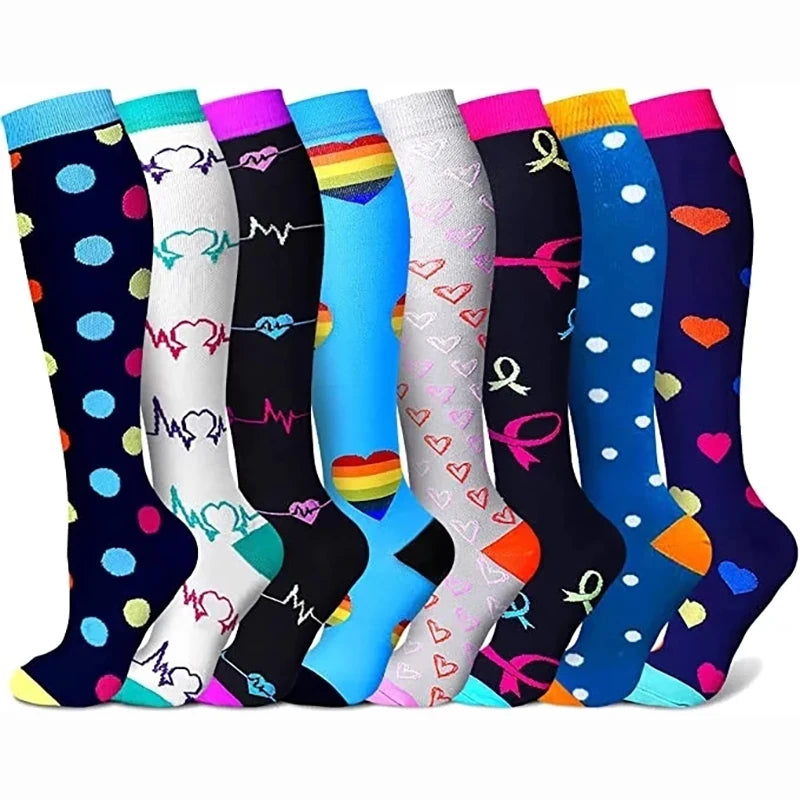 Compression Stockings Sports Men's Funny Socks Women Diabetes Outdoor Cycling Socks for Diabetics Running Nature Hiking Marathon