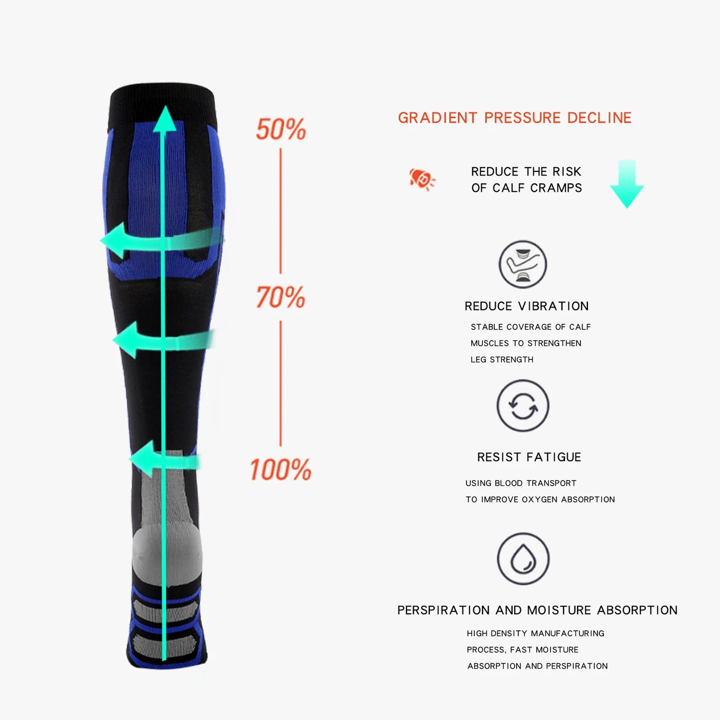 Varicose Veins Halloween Compression Stockings Anti-slip Socks Men Outdoor Diabetes Socks With Pattern Cycling Nature Hiking