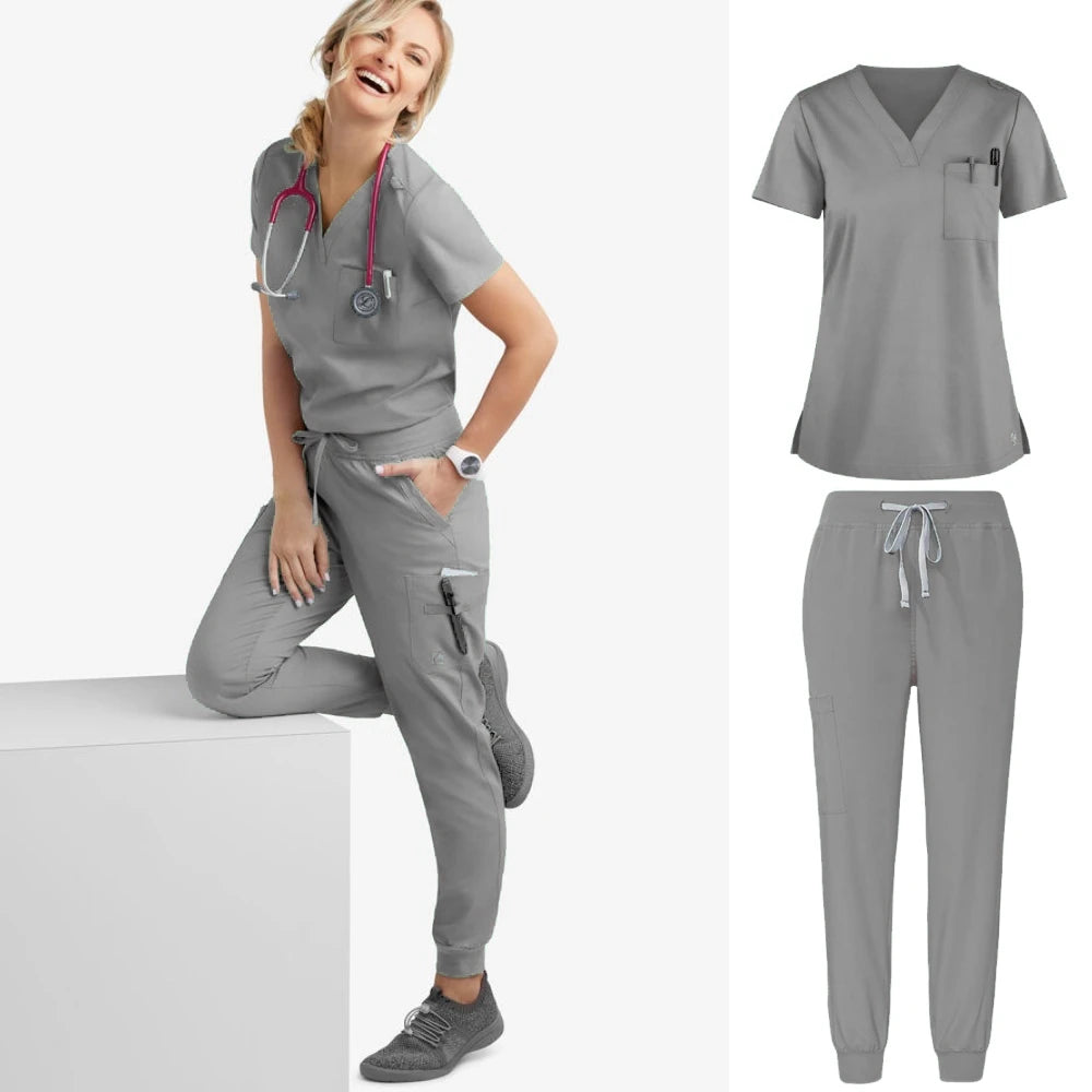 Handwashing Clothe Split Suit Short Sleeved Hand Brushing Pet Dentist Nurse Work Clothes Men Medical Care Clothes Nurse Uniform