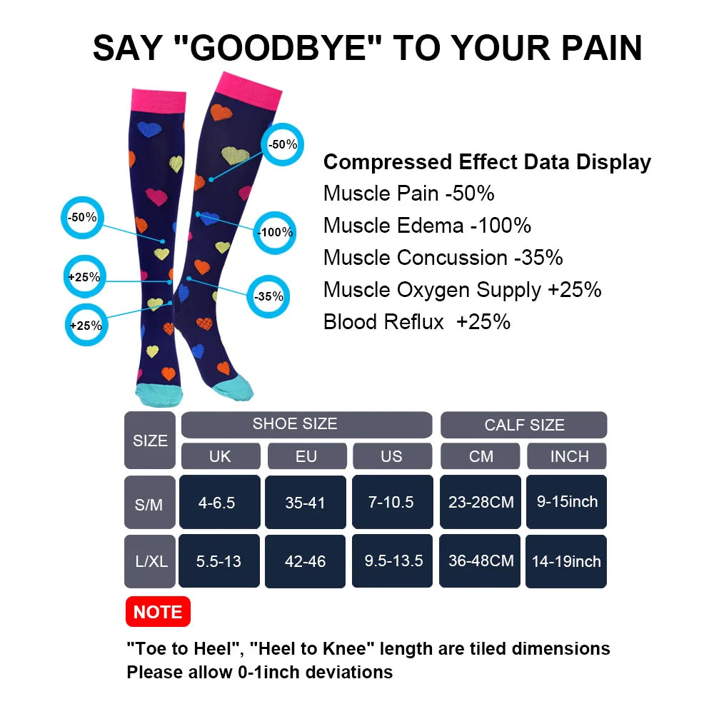 Compression Stockings Men Women Cycling Socks Edema Diabetes Varicose Veins Running Marathon Sports Compression Socks